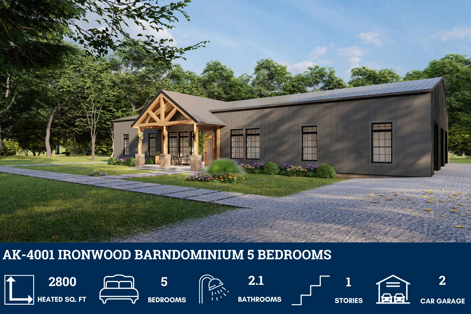 AK-4001 Ironwood Barndominium House Plan - Image 2