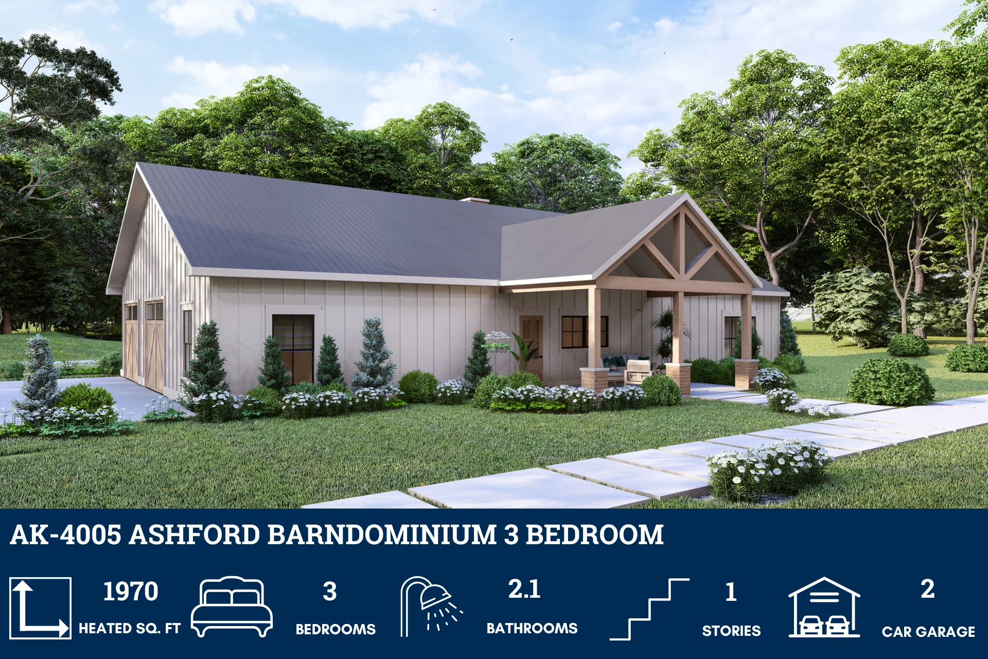 AK-4005 Ashford Barndominium House Plan - Image 2