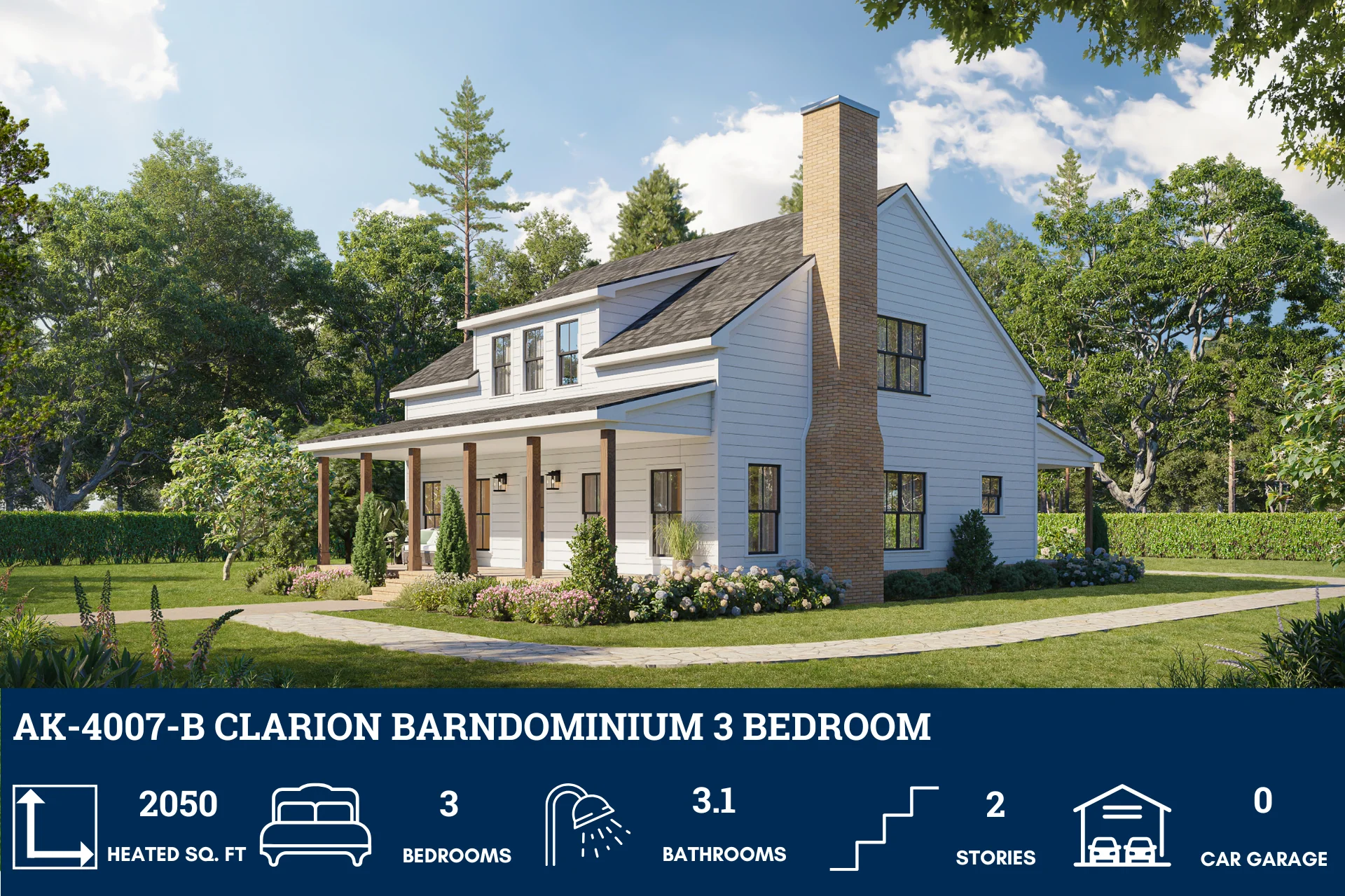 AK-4007-B Clarion Barndominium House Plan - Image 2
