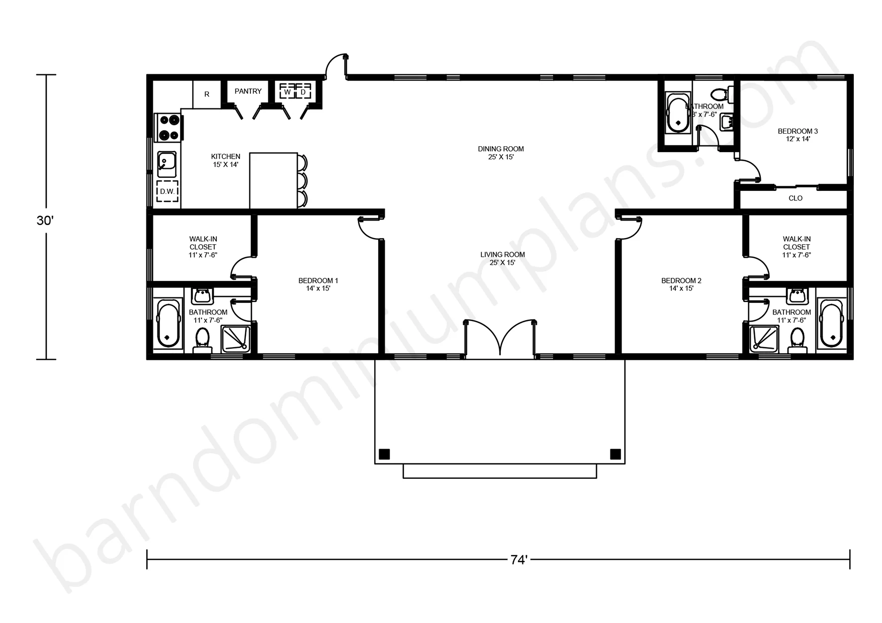 BCO-40045 Barndominium House Plan - Image 2