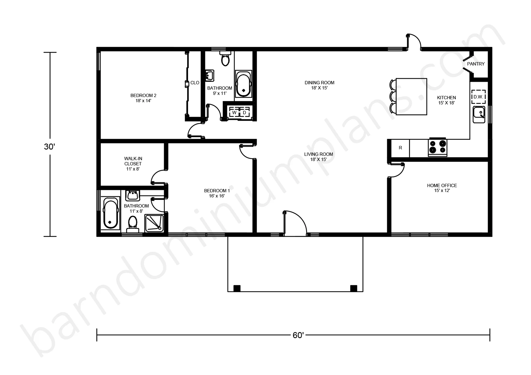 BCO-40070 Barndominium House Plan - Image 3
