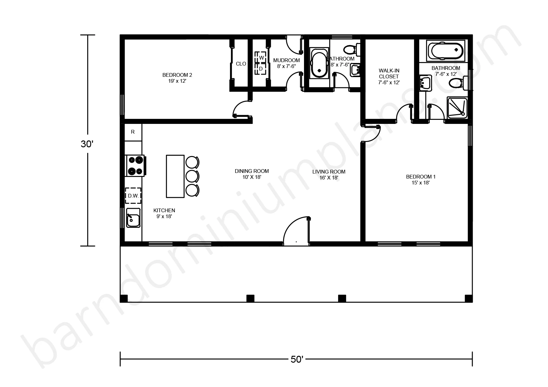 BCO-40072 Barndominium House Plan - Image 3