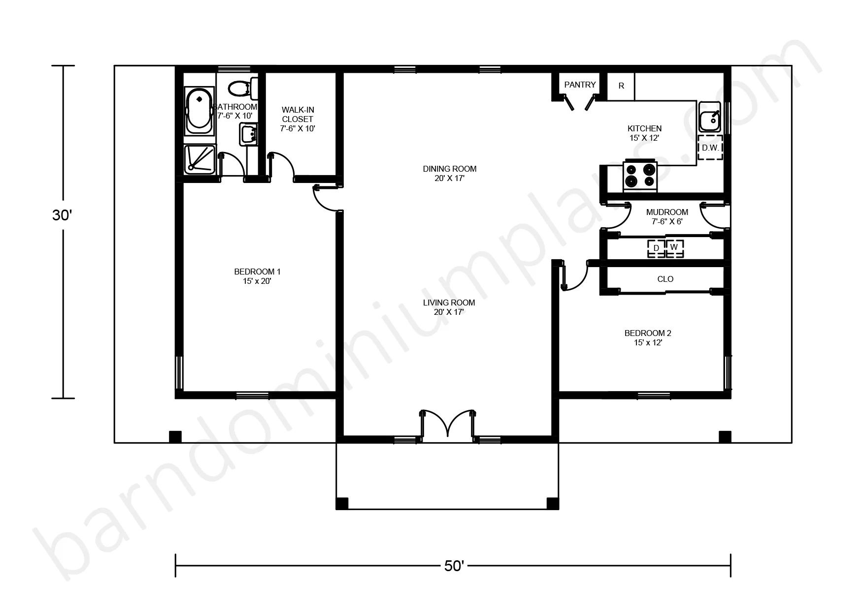 BCO-40076 Barndominium House Plan - Image 3