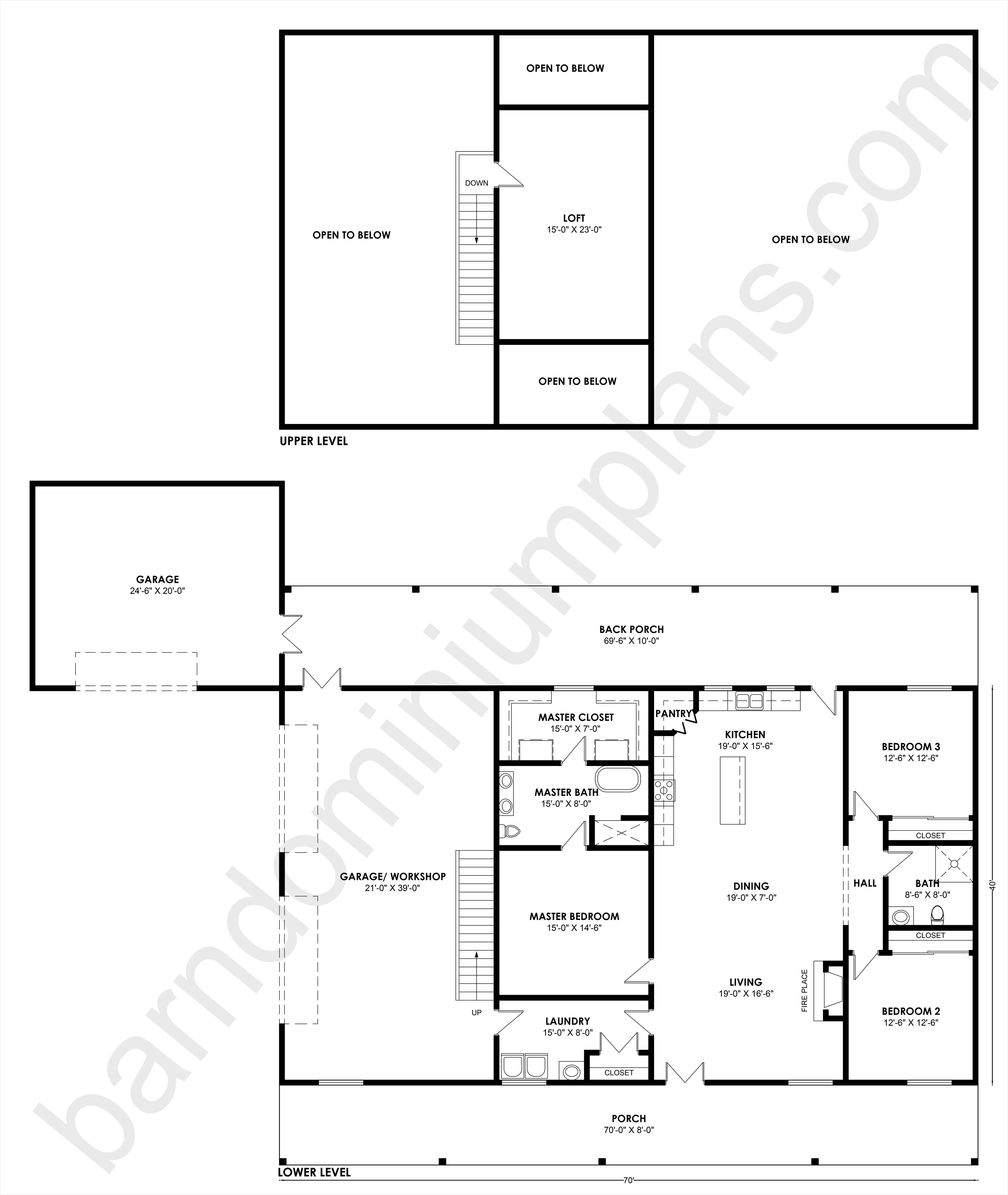 BCO-40144 Barndominium House Plan - Image 3