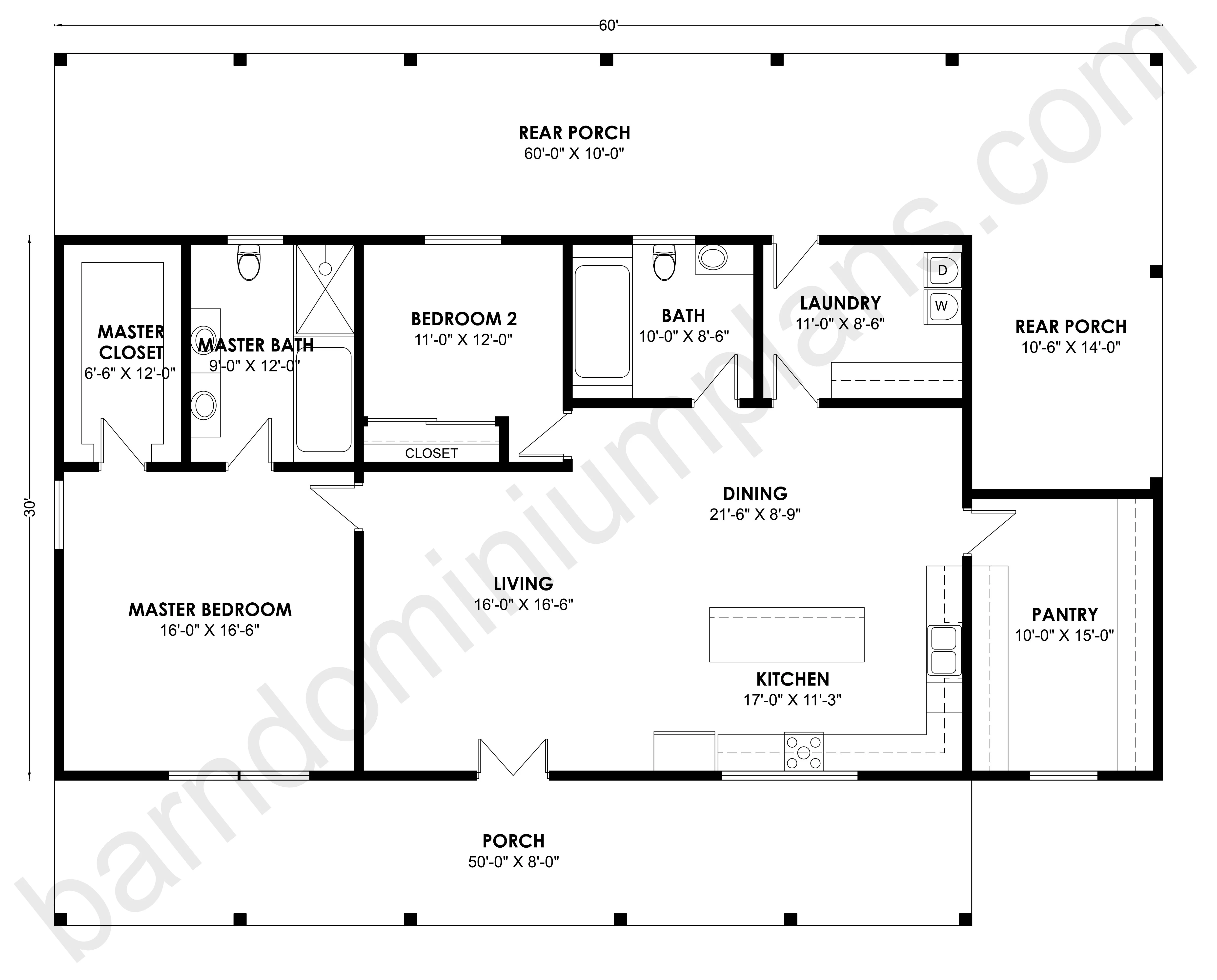 BCO-40147 Barndominium House Plan - Image 3