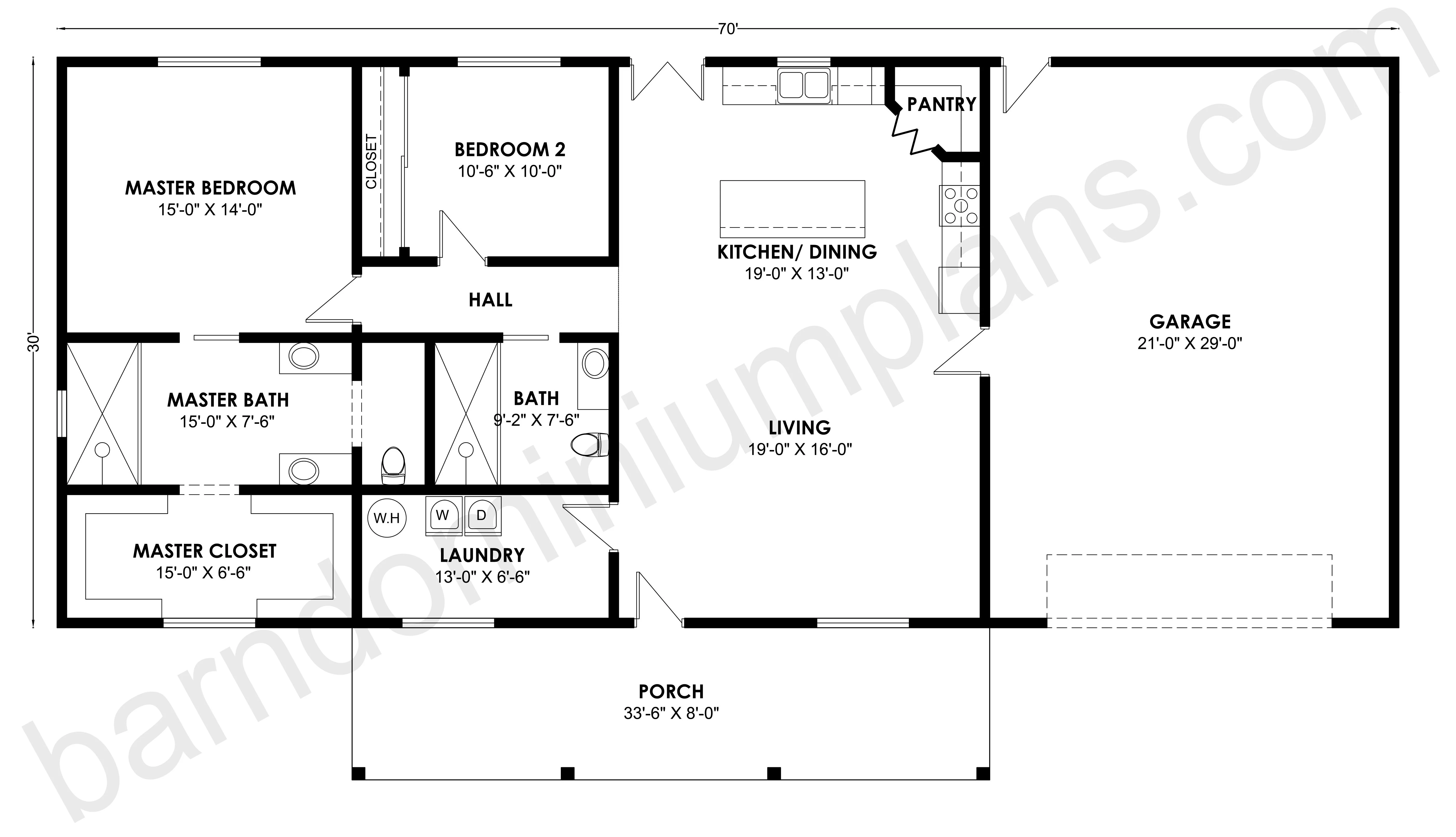 BCO-40159 Barndominium House Plan - Image 3