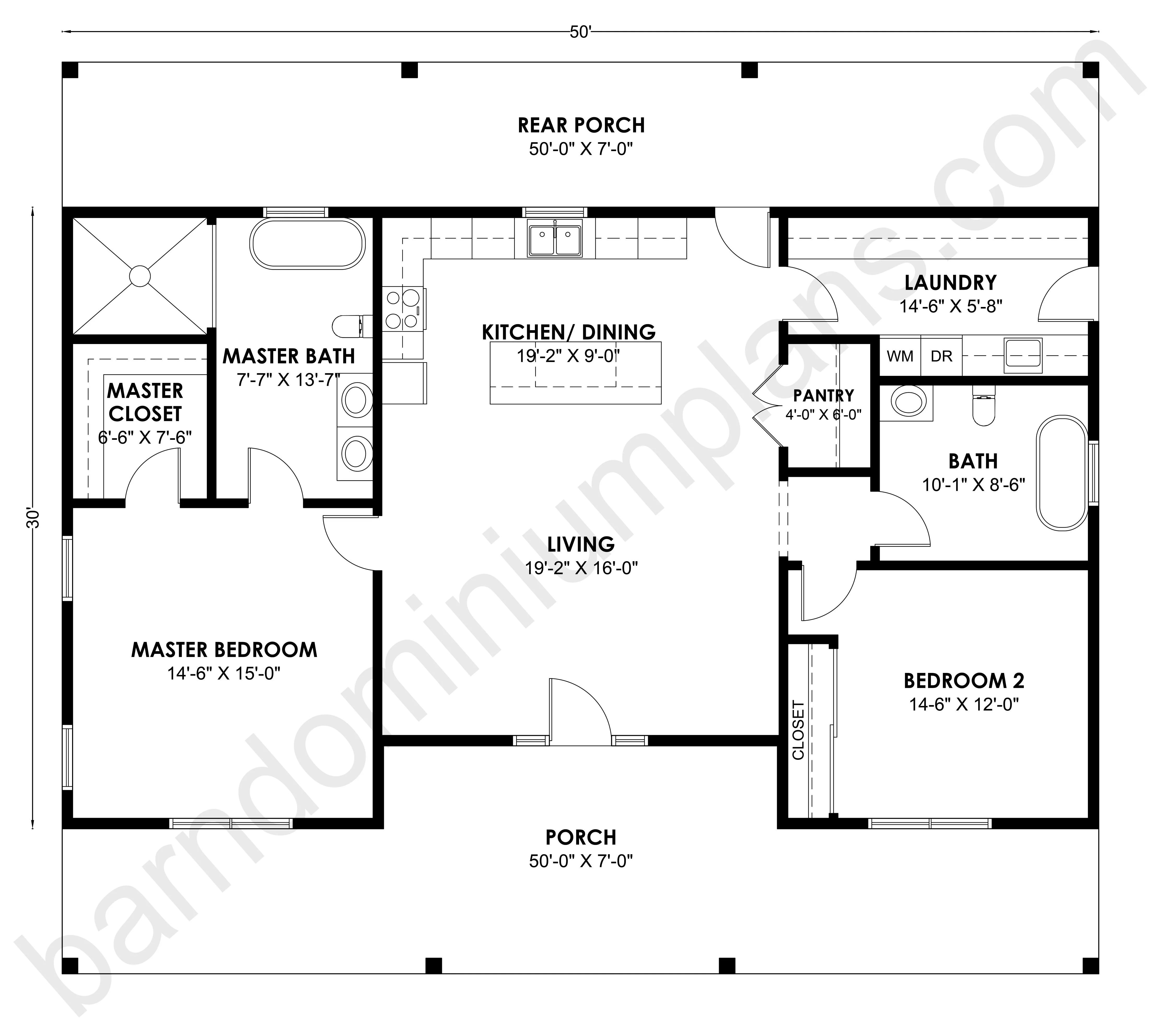 BCO-40184 Barndominium House Plan - Image 3