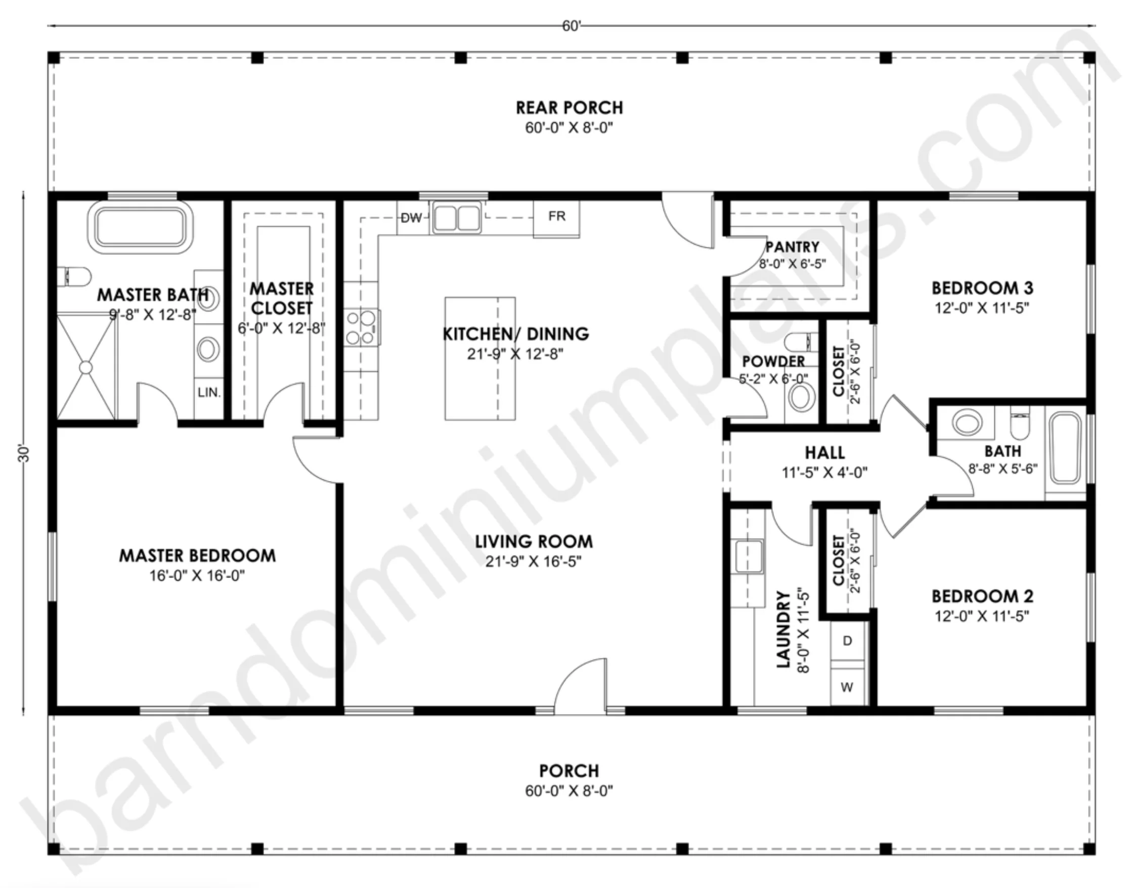 BCO-40207 Barndominium House Plan - Image 3