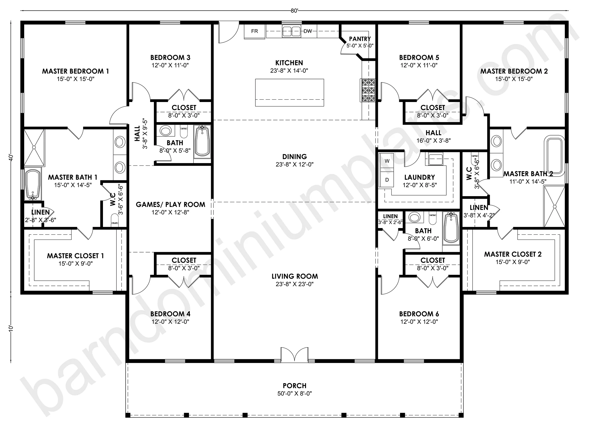 BCO-40218 Barndominium House Plan - Image 3