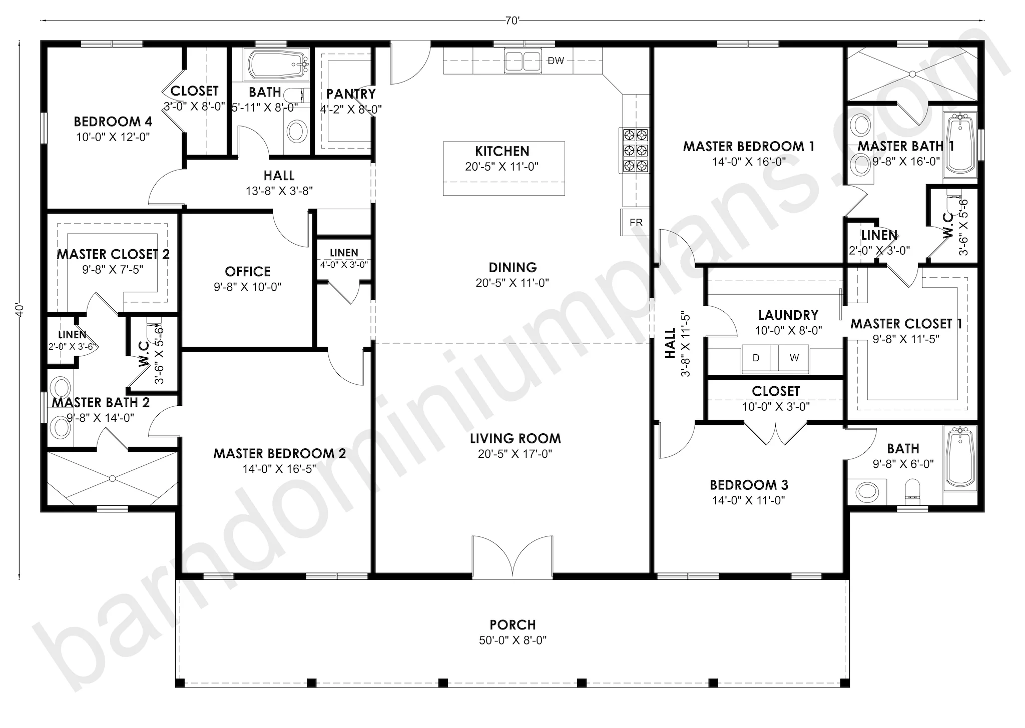 BCO-40219 Barndominium House Plan - Image 3