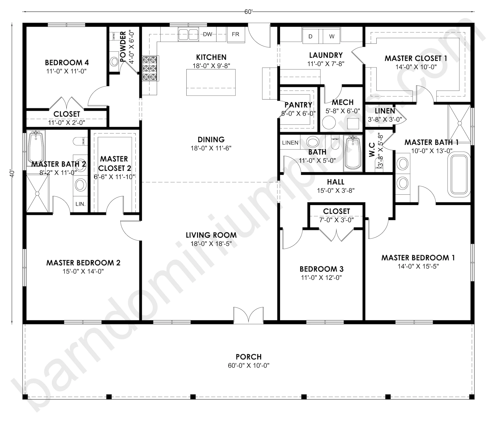 BCO-40227 Barndominium House Plan - Image 3