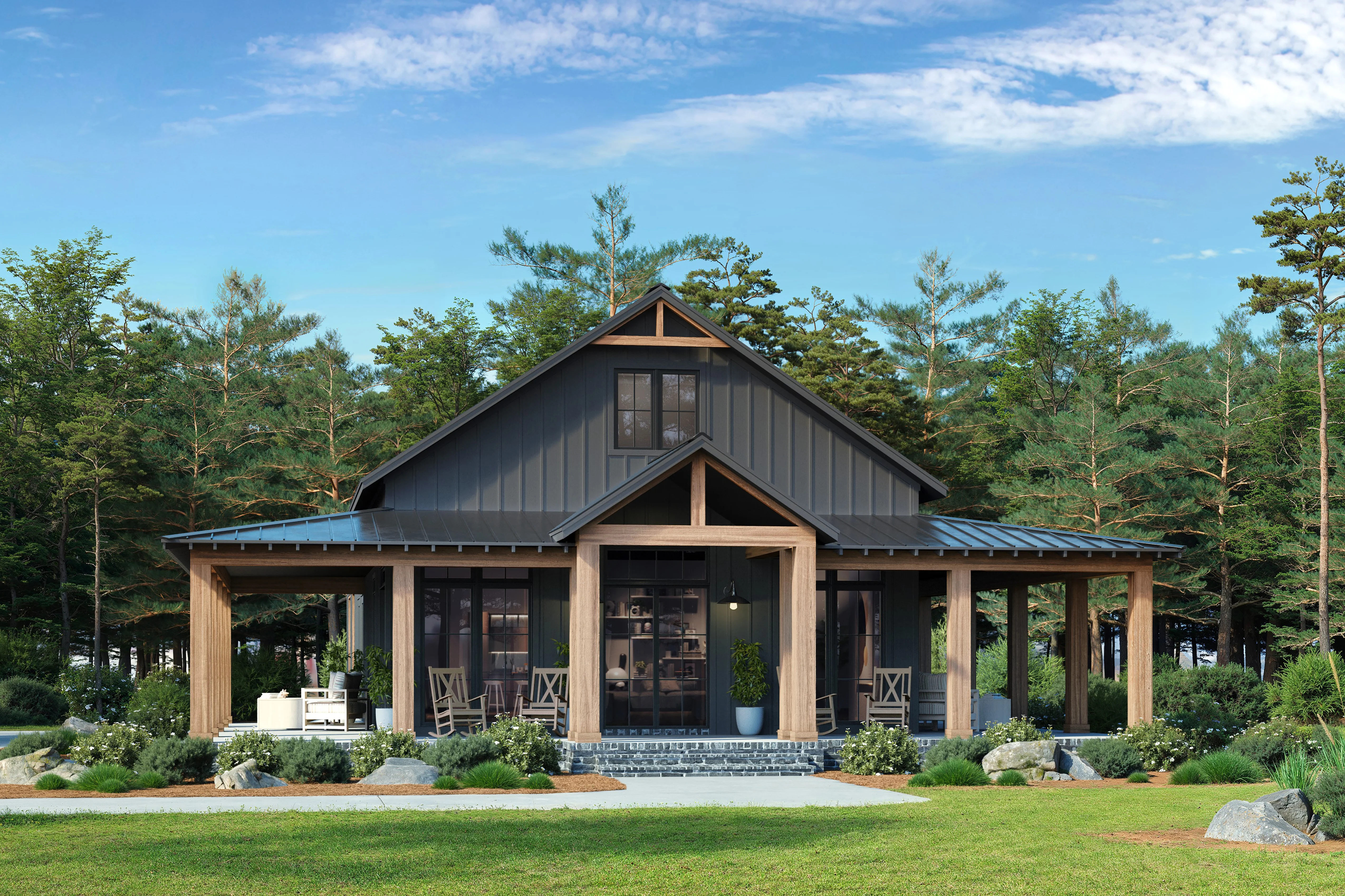 HPZ-22008 Chad Barndominium House Plan