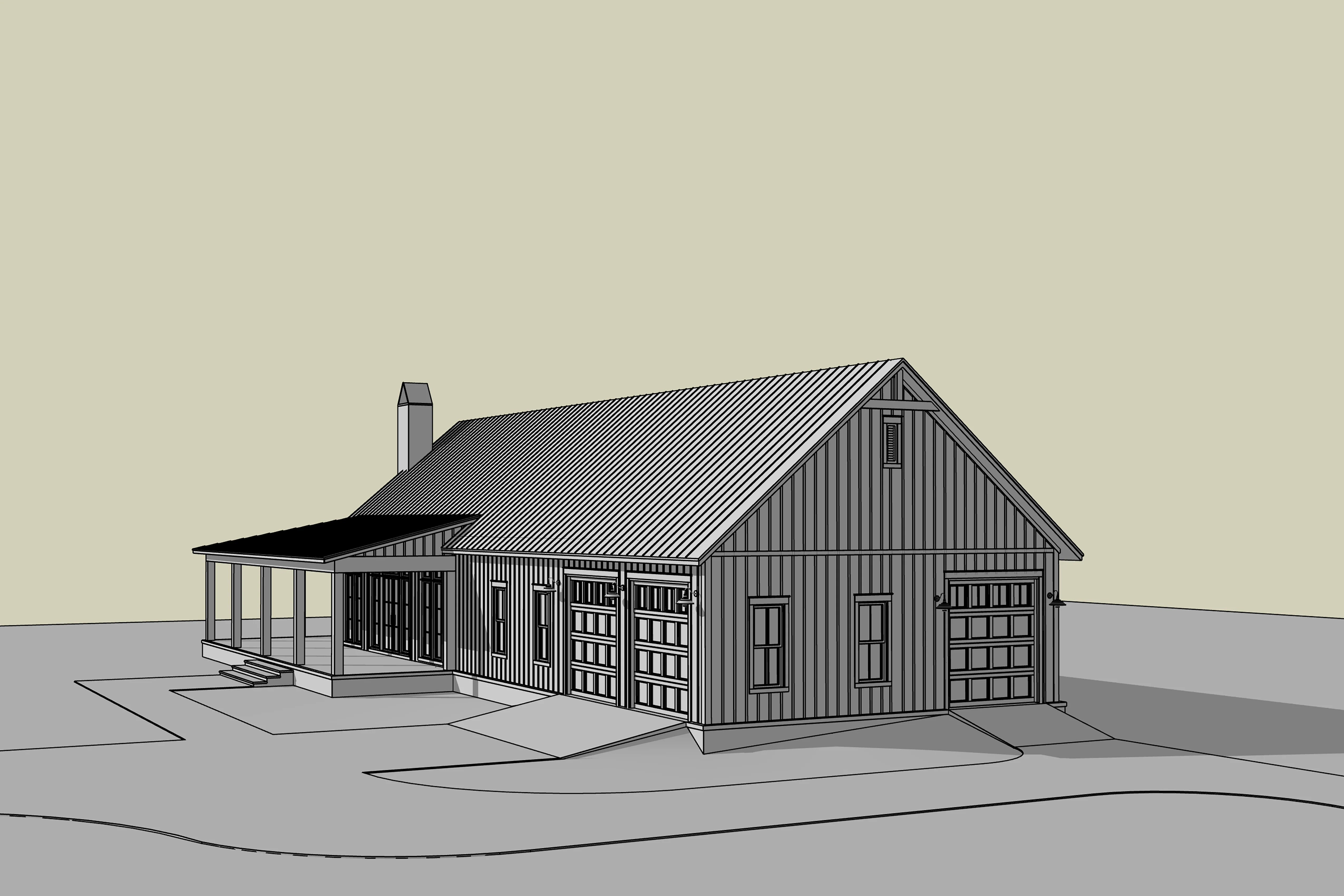 HPZ-26024 Abel Barndominium House Plan - Image 8