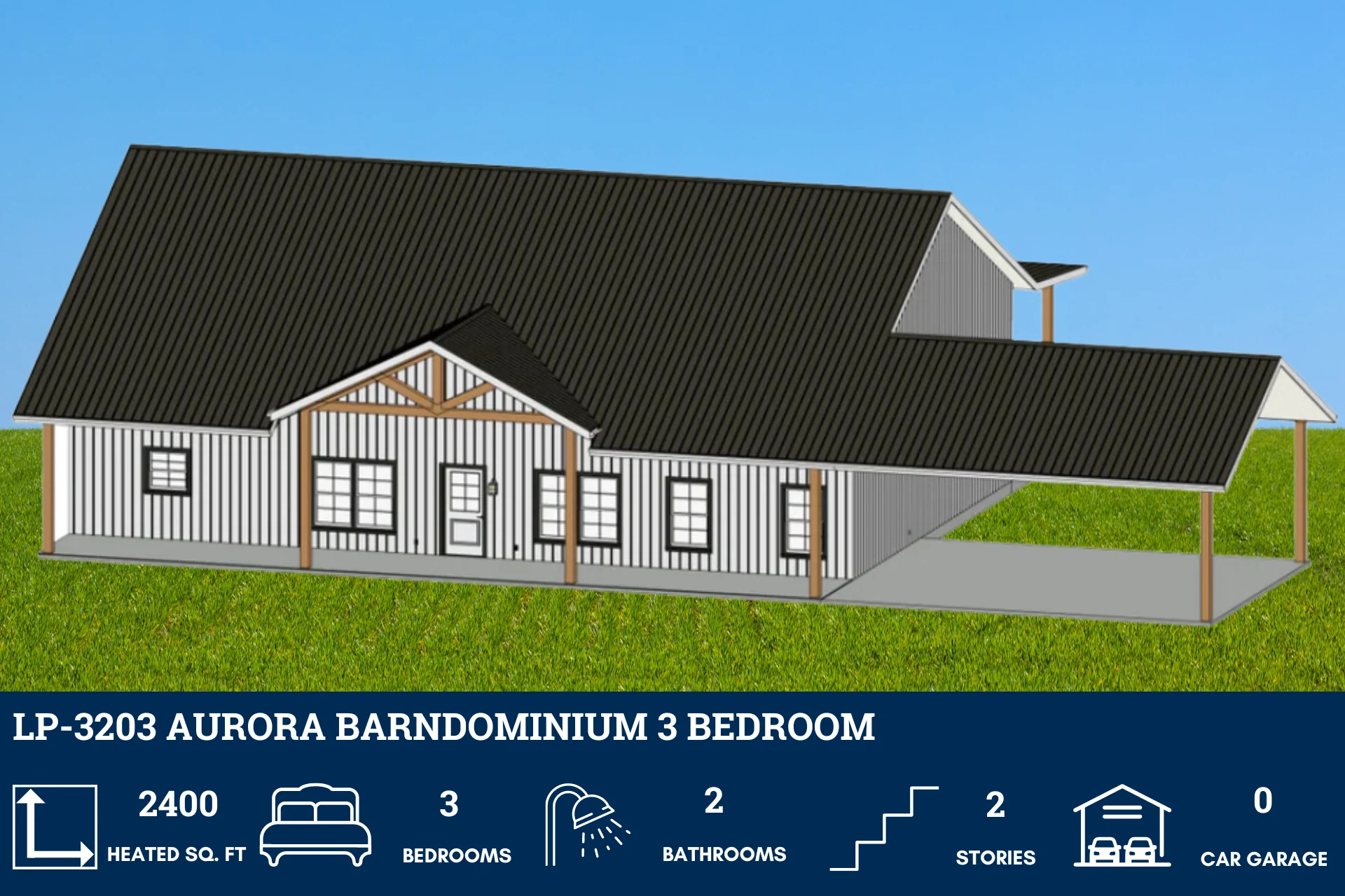 LP-3203 Aurora Barndominium House Plan - Image 5
