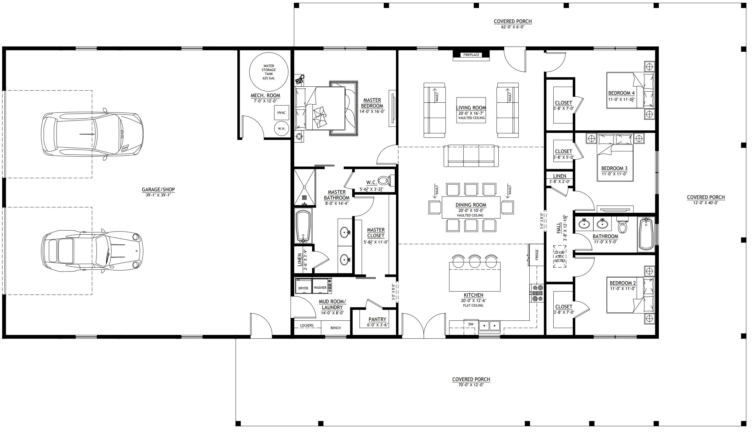 PL-61901 Athena Barndominium House Plan - Image 23