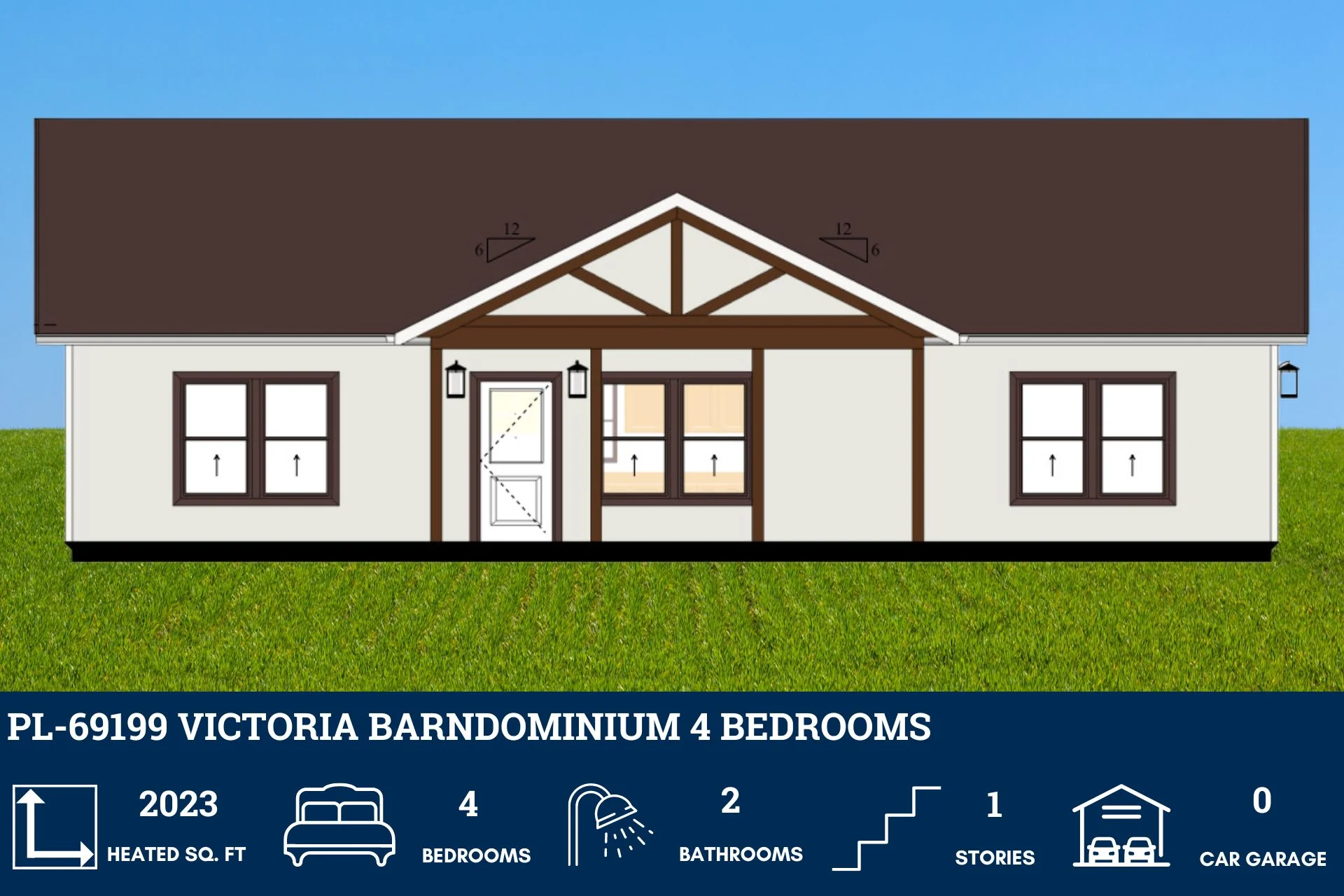 PL-69199 Victoria Barndominium House Plan - Image 6
