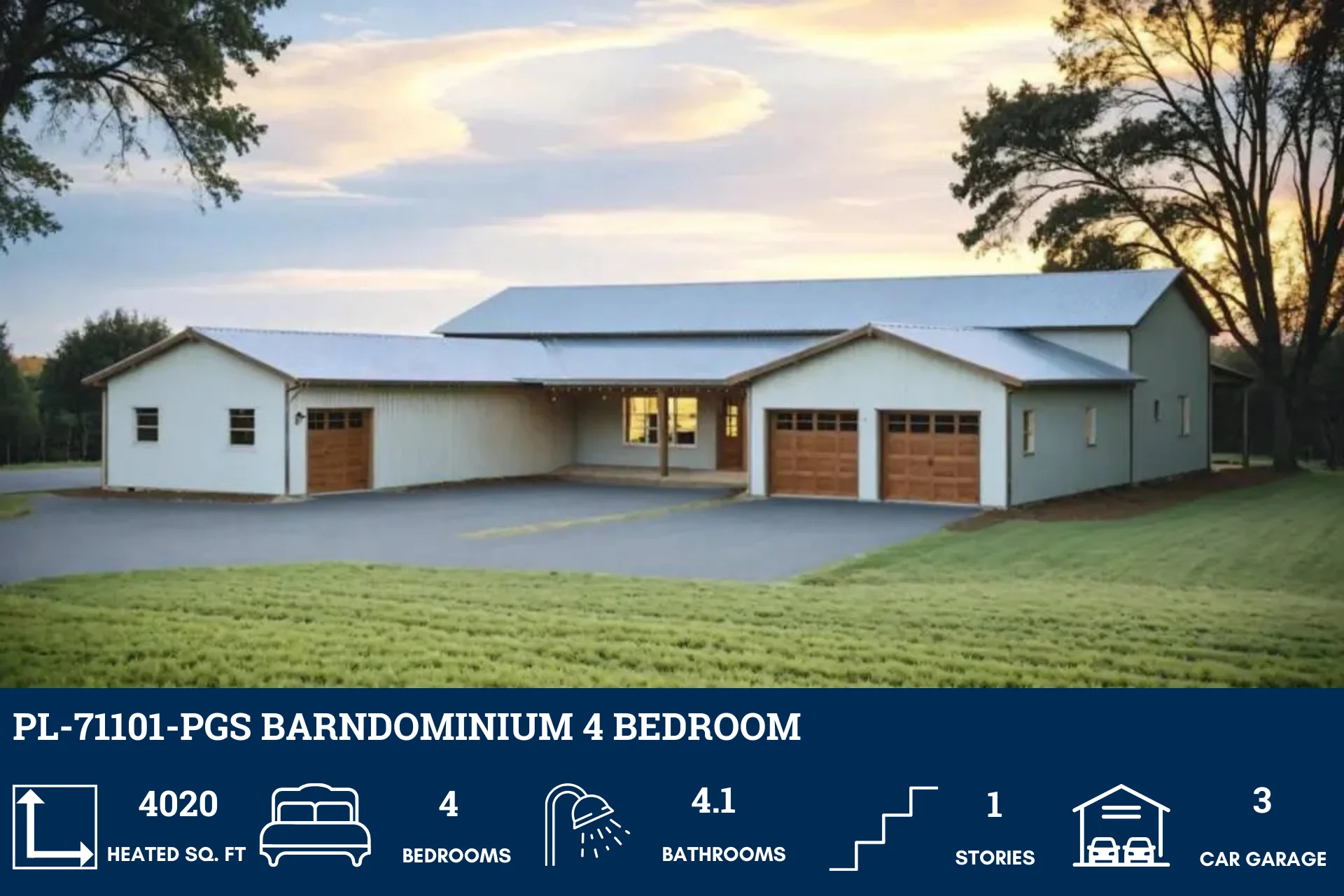 PL-71101-PGS Barndominium House Plan - Image 2