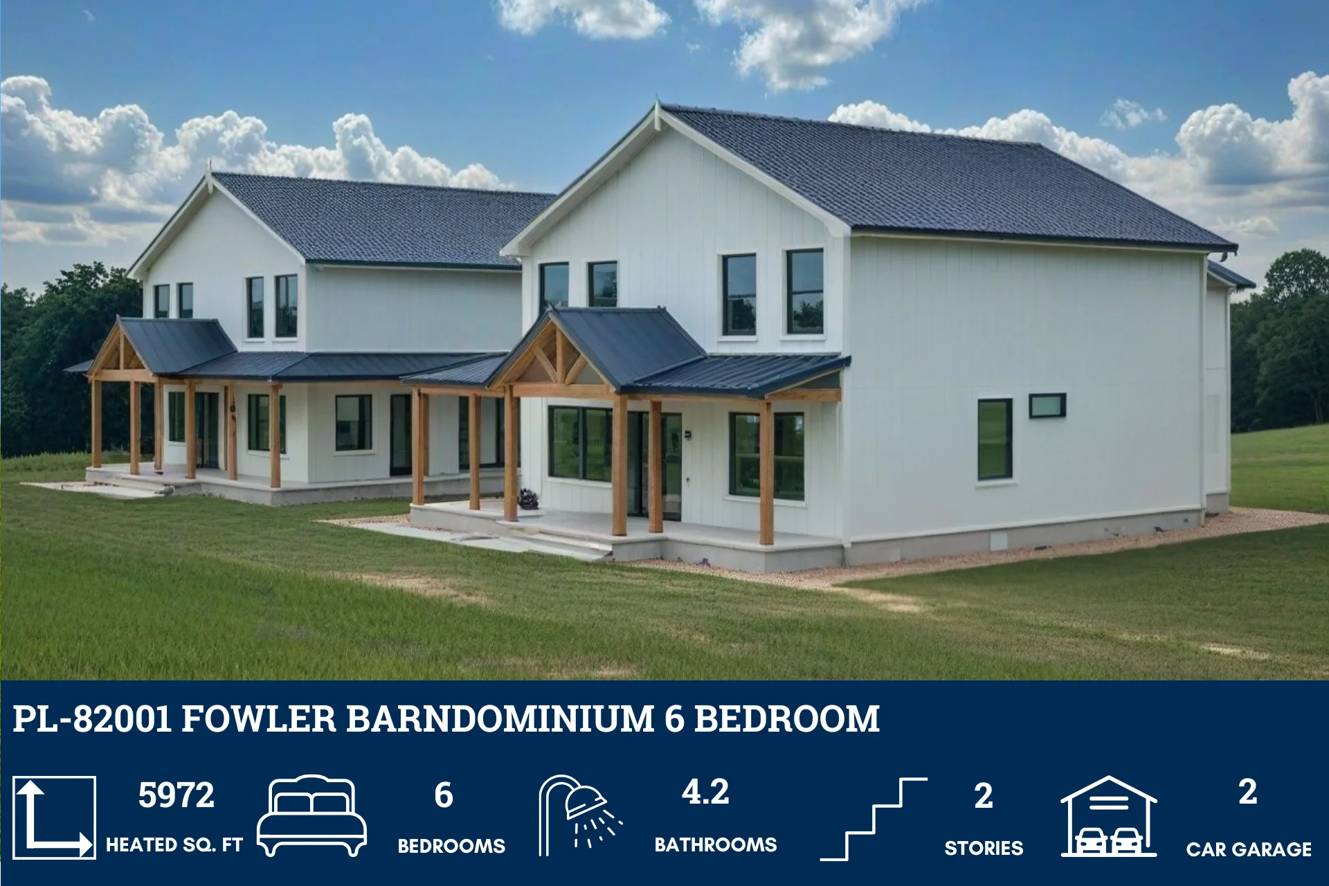 PL-82001 Fowler Barndominium House Plan - Image 2