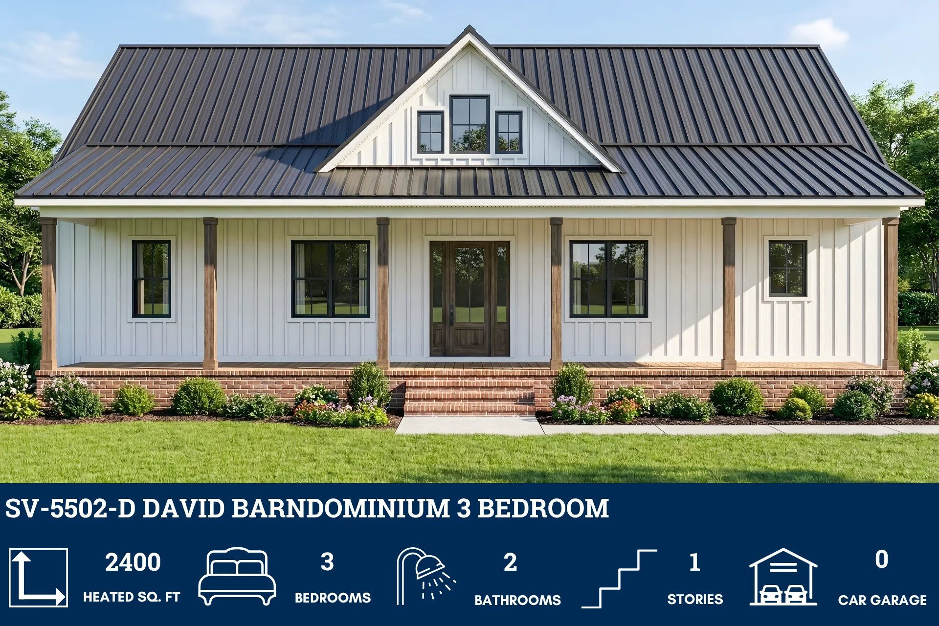 SV-5502-D David Barndominium House Plan
